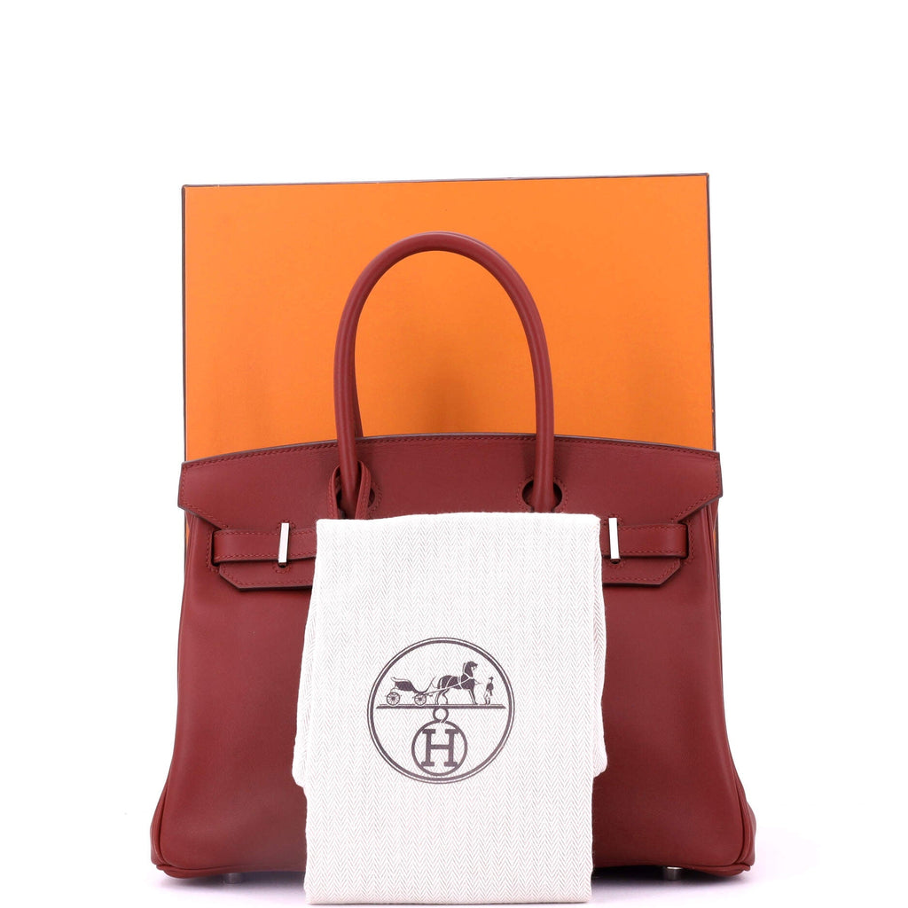 Birkin Handbag Rouge Vif Jonathan with Palladium Hardware 30