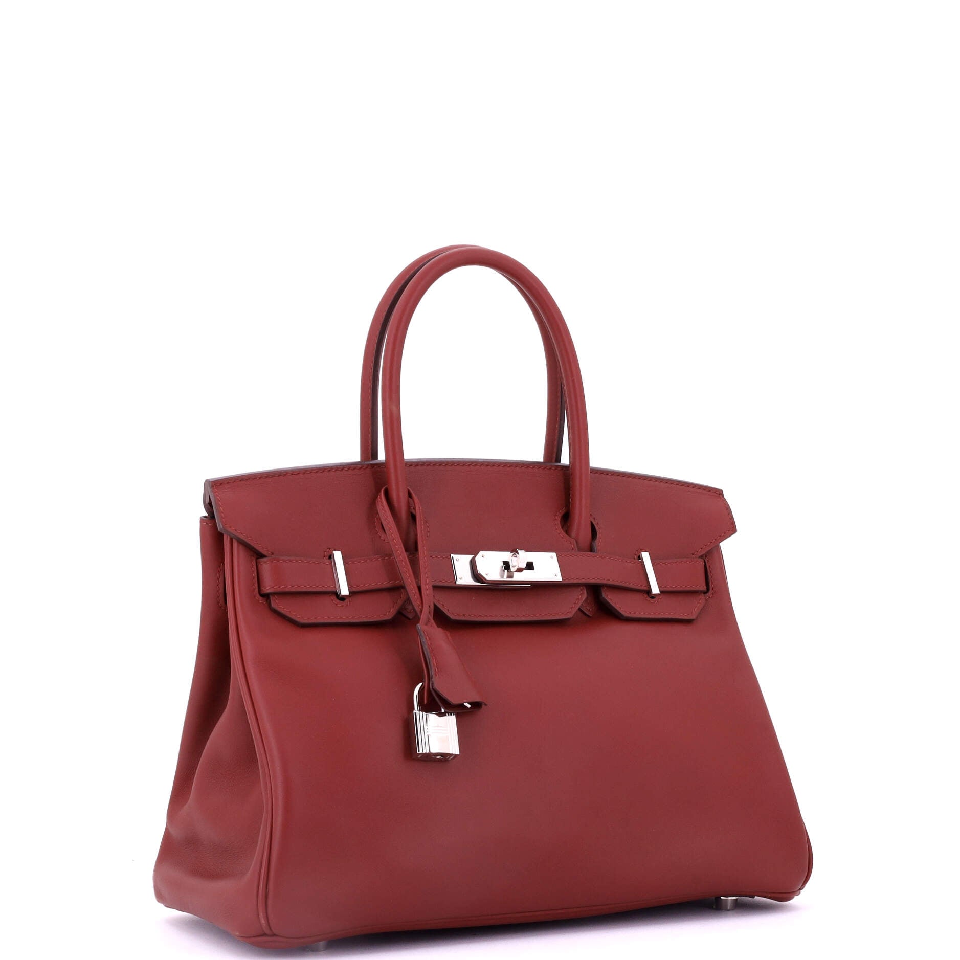 Birkin Handbag Rouge Vif Jonathan with Palladium Hardware 30