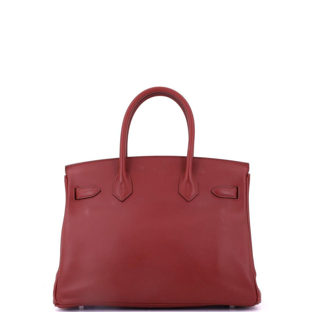 Birkin Handbag Rouge Vif Jonathan with Palladium Hardware 30