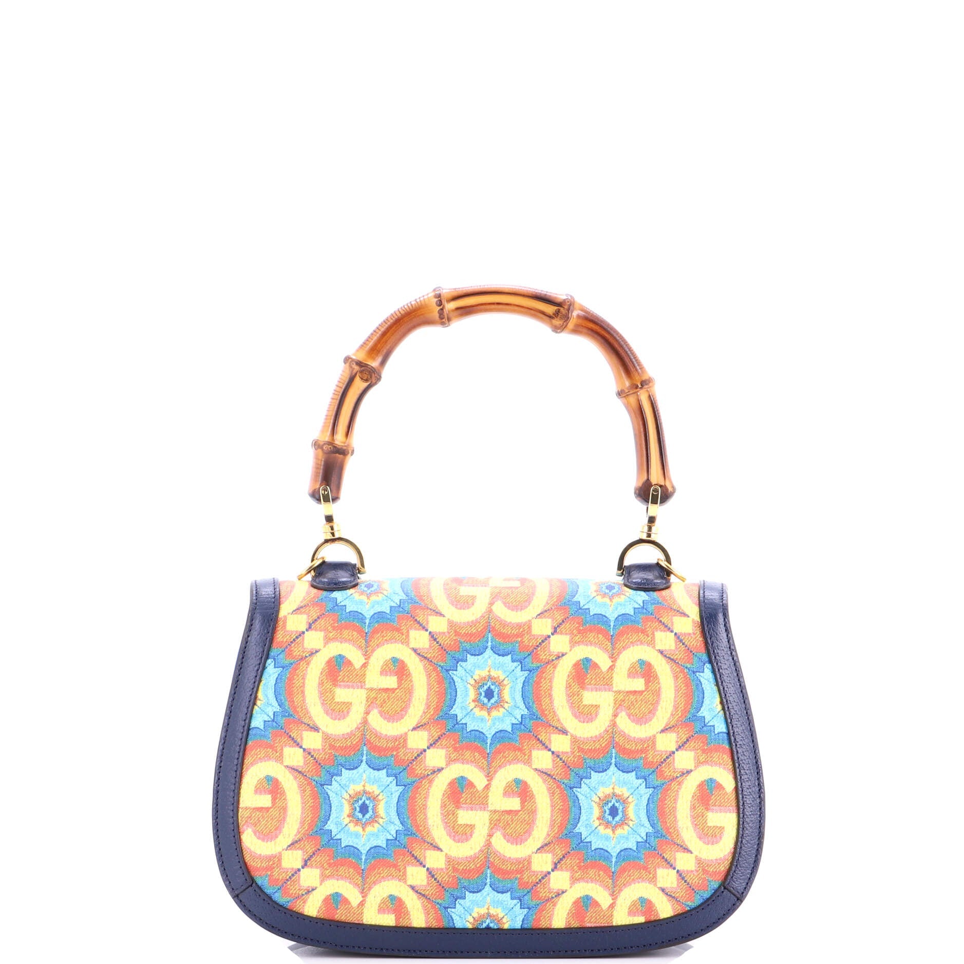 Bamboo 1947 Top Handle Bag Kaleidoscope Print GG Coated Canvas Medium