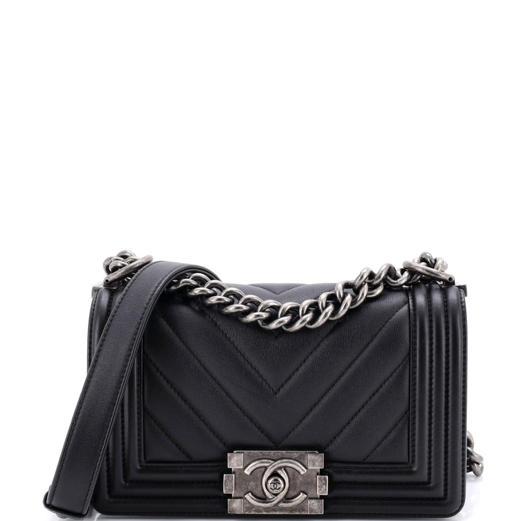 Boy Flap Bag Chevron Lambskin Small