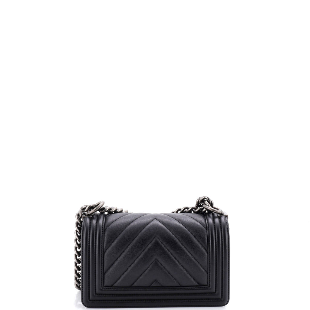 Boy Flap Bag Chevron Lambskin Small
