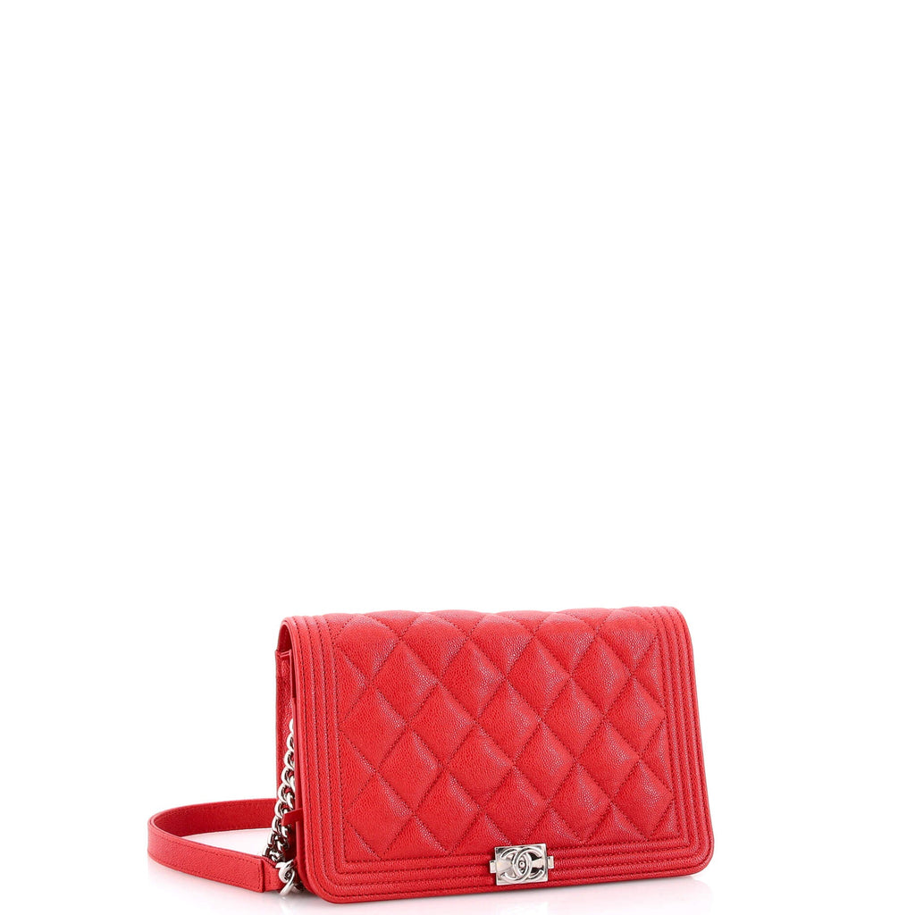 Boy Wallet on Chain Quilted Caviar