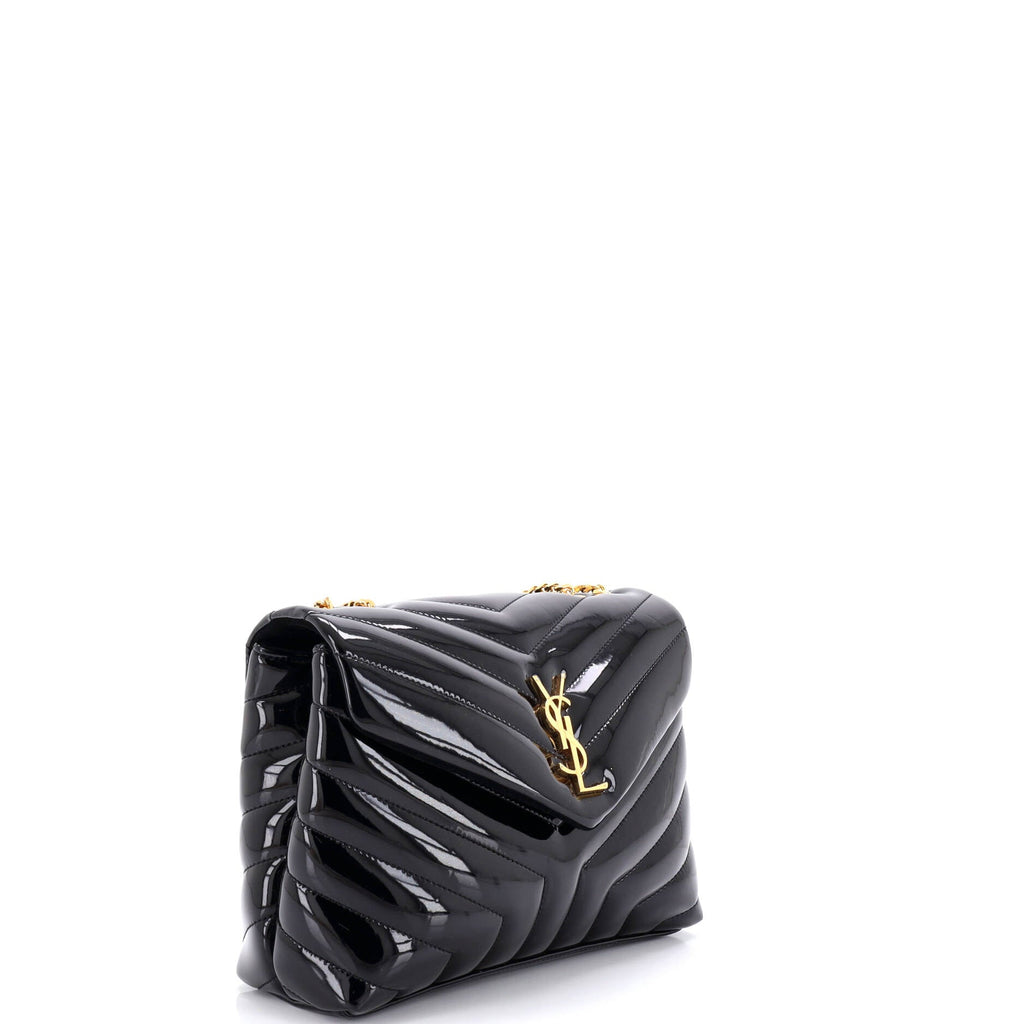 Loulou Shoulder Bag Matelasse Chevron Patent Small