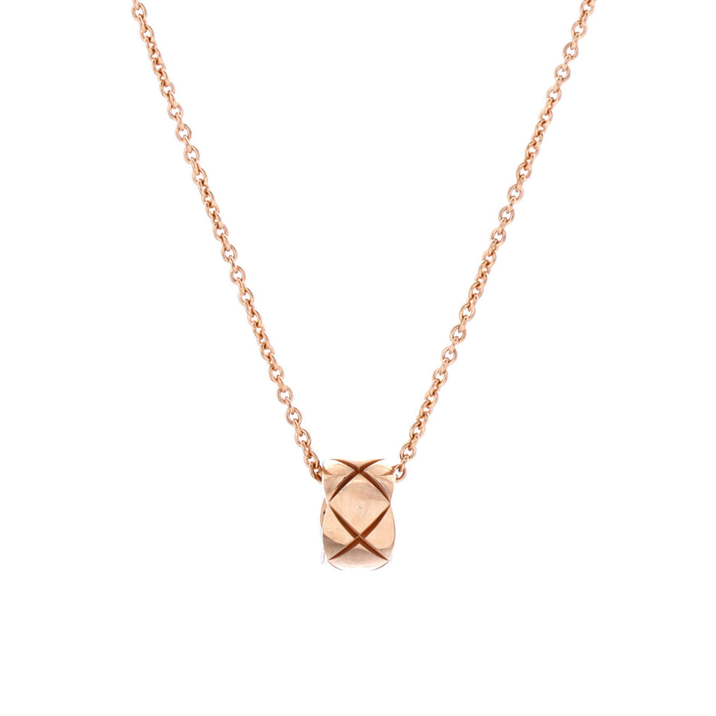 Coco Crush Double Chain Pendant Necklace 18K Beige Gold