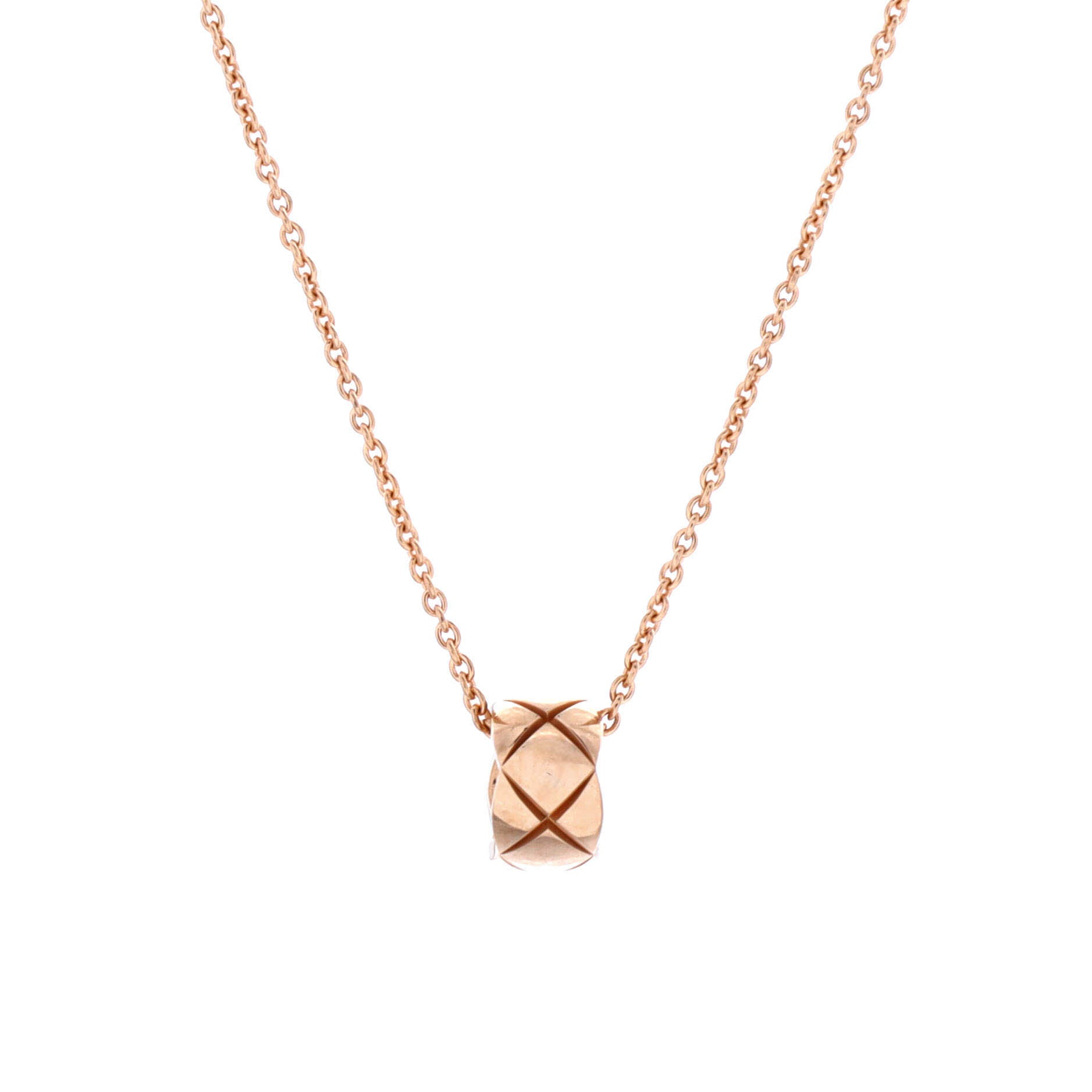 Coco Crush Double Chain Pendant Necklace 18K Beige Gold