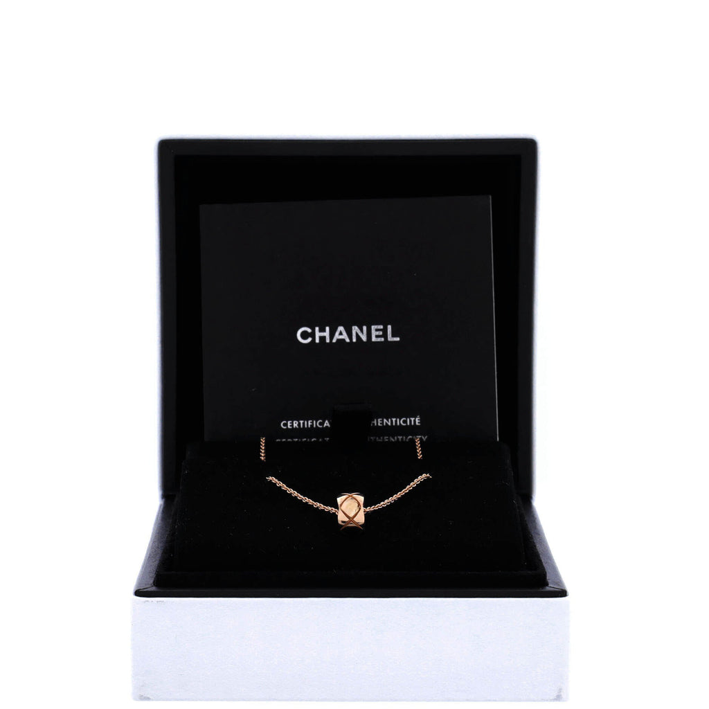 Coco Crush Double Chain Pendant Necklace 18K Beige Gold
