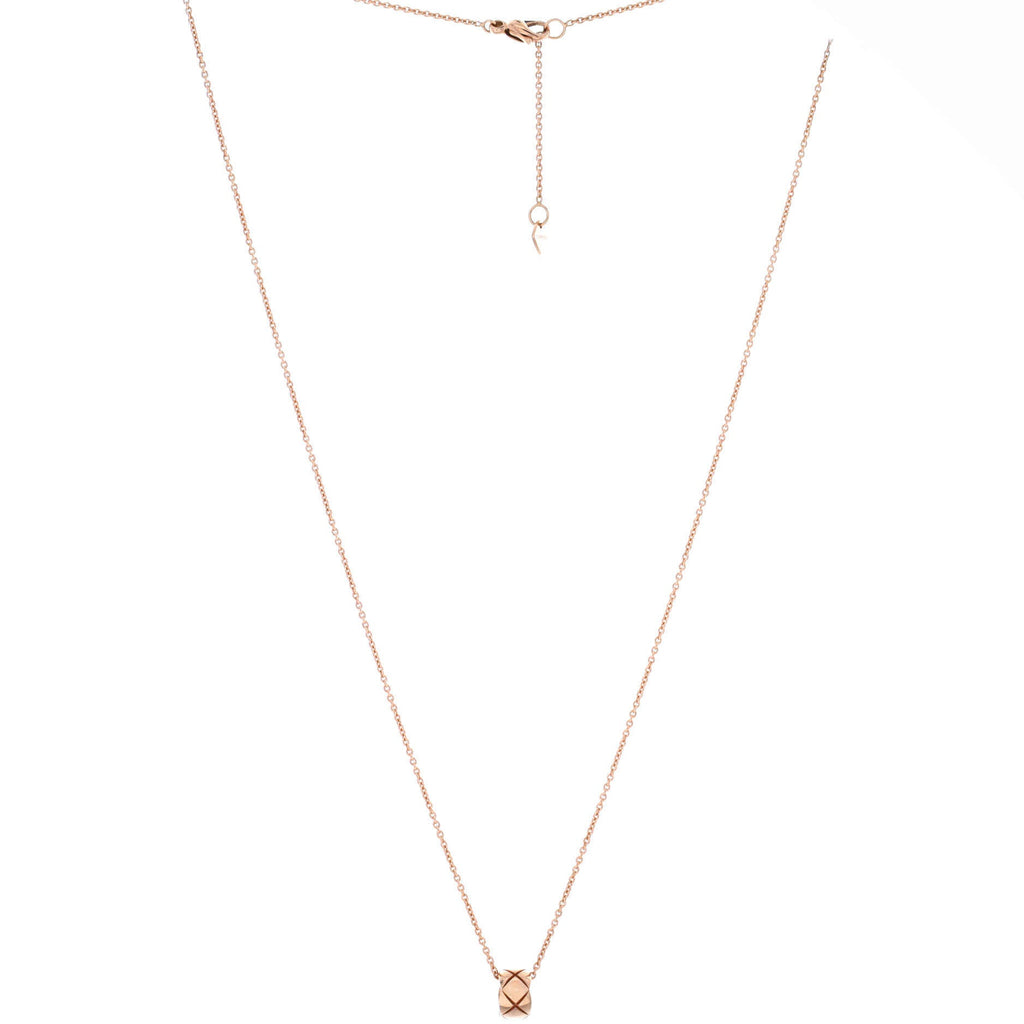 Coco Crush Double Chain Pendant Necklace 18K Beige Gold