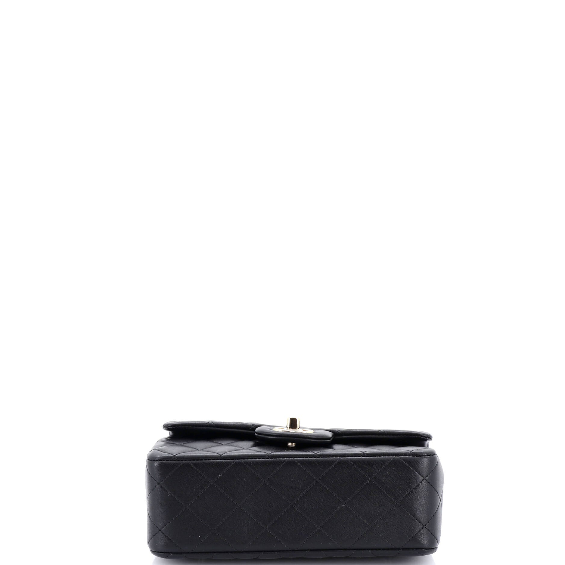 Classic Single Flap Top Handle Bag Quilted Lambskin Mini