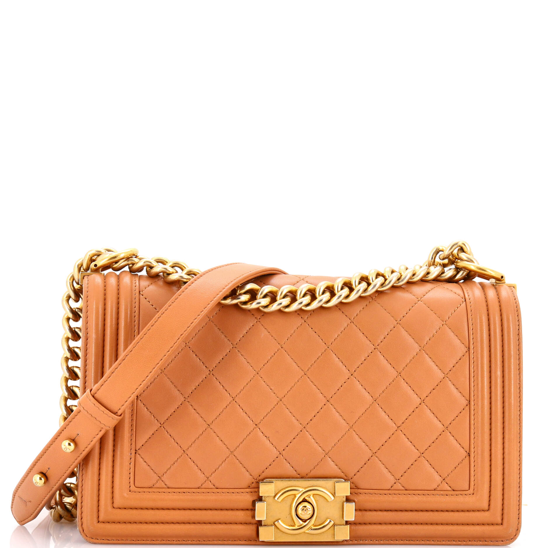 Boy Flap Bag Quilted Lambskin Old Medium