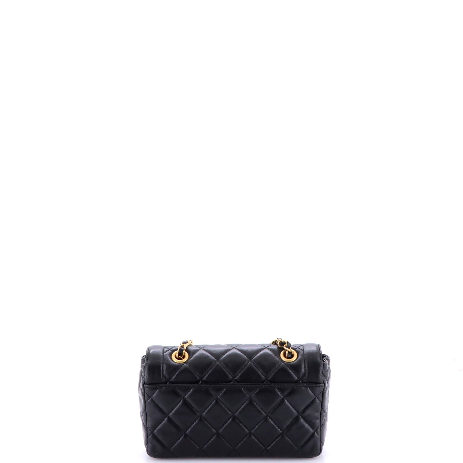 Octagon CC Chain Flap Bag Quilted Lambskin Mini