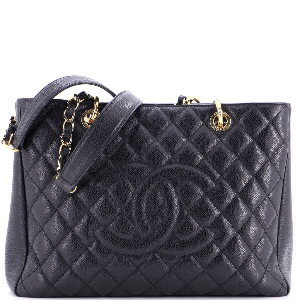 Grand Shopping Tote Quilted Caviar