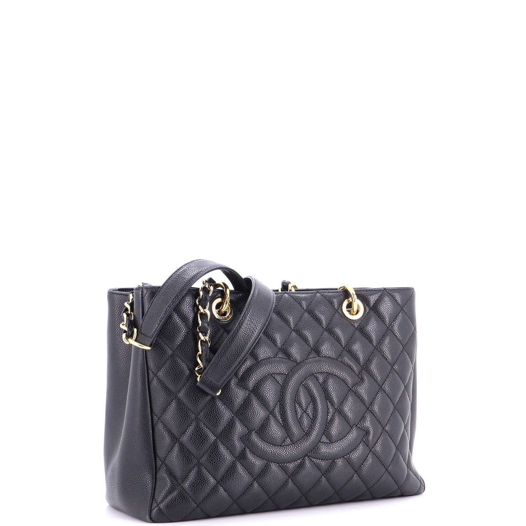 Grand Shopping Tote Quilted Caviar