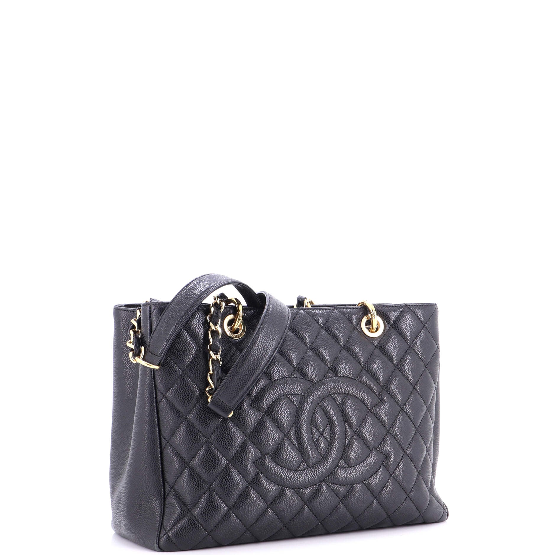 Grand Shopping Tote Quilted Caviar