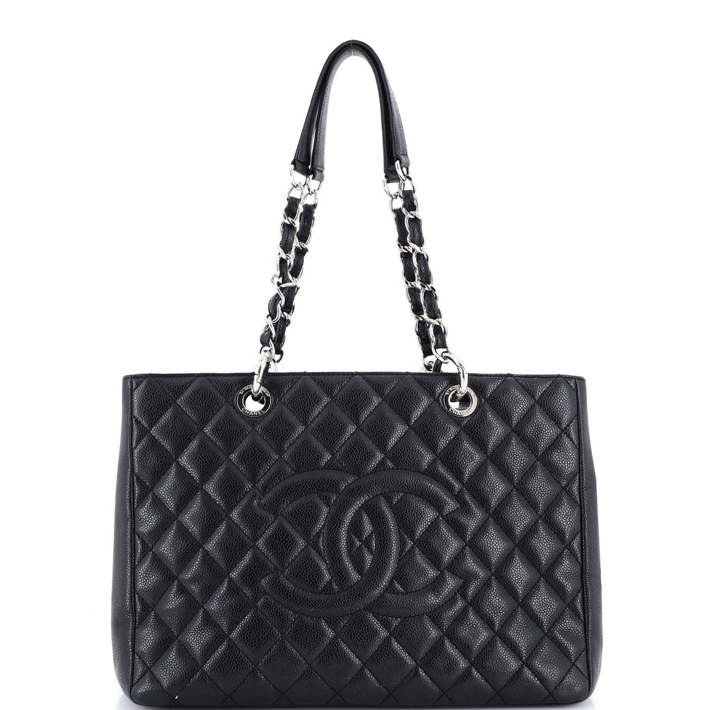 Grand Shopping Tote Quilted Caviar
