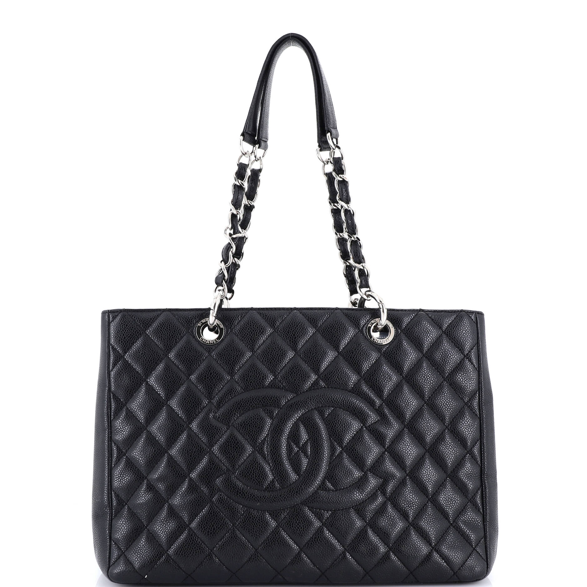 Grand Shopping Tote Quilted Caviar