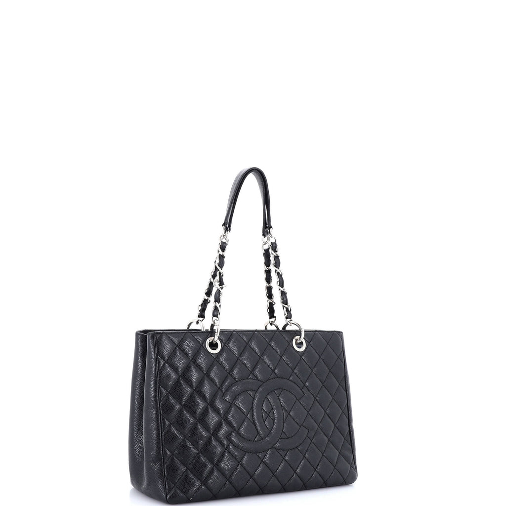 Grand Shopping Tote Quilted Caviar