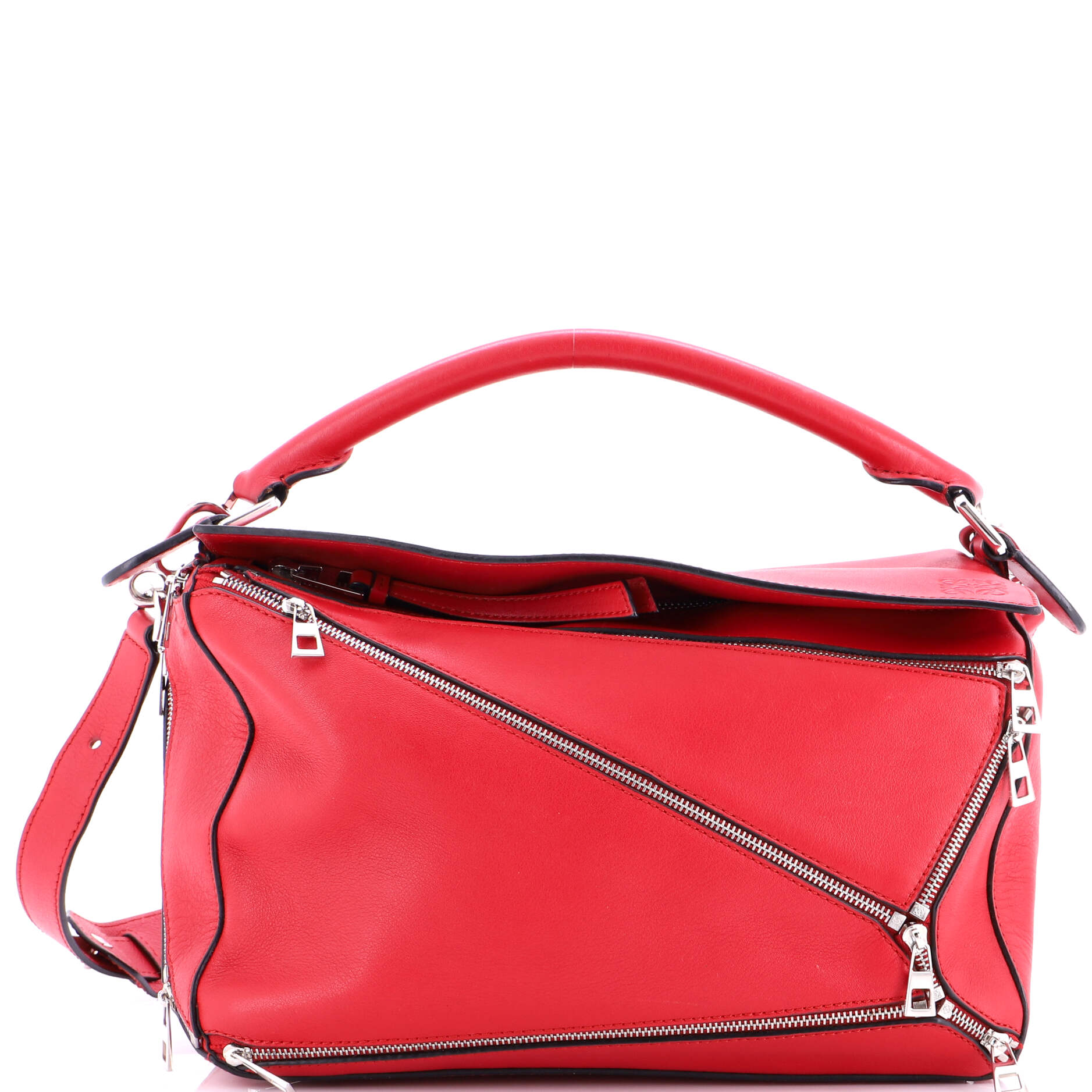 Puzzle Bag Zipper Embellished Leather Medium