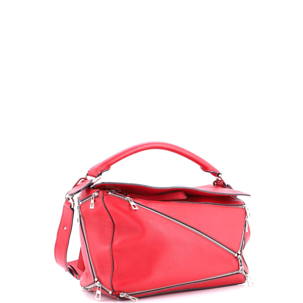Puzzle Bag Zipper Embellished Leather Medium