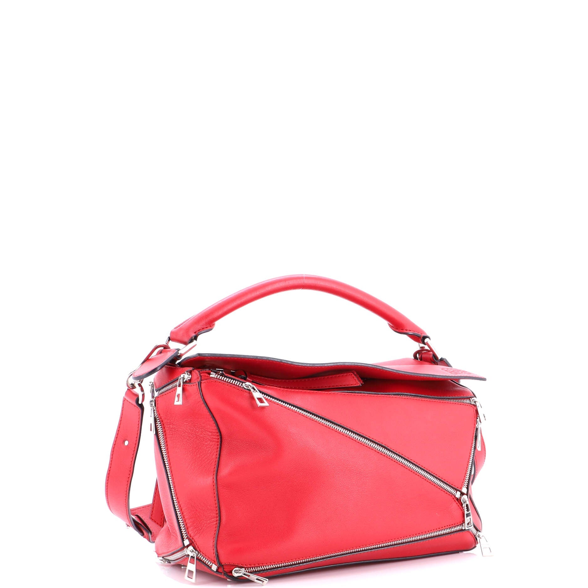 Puzzle Bag Zipper Embellished Leather Medium