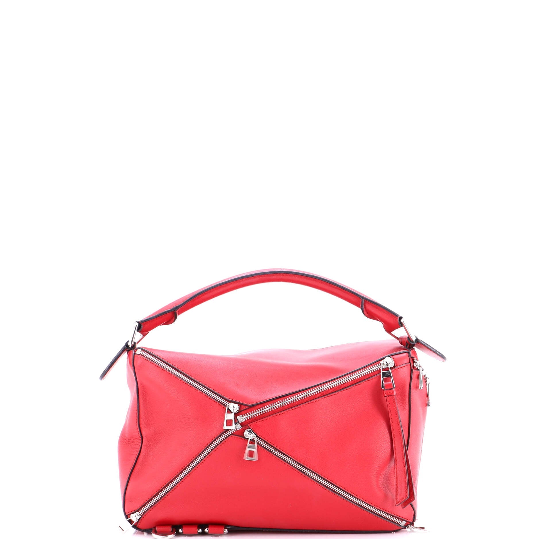 Puzzle Bag Zipper Embellished Leather Medium