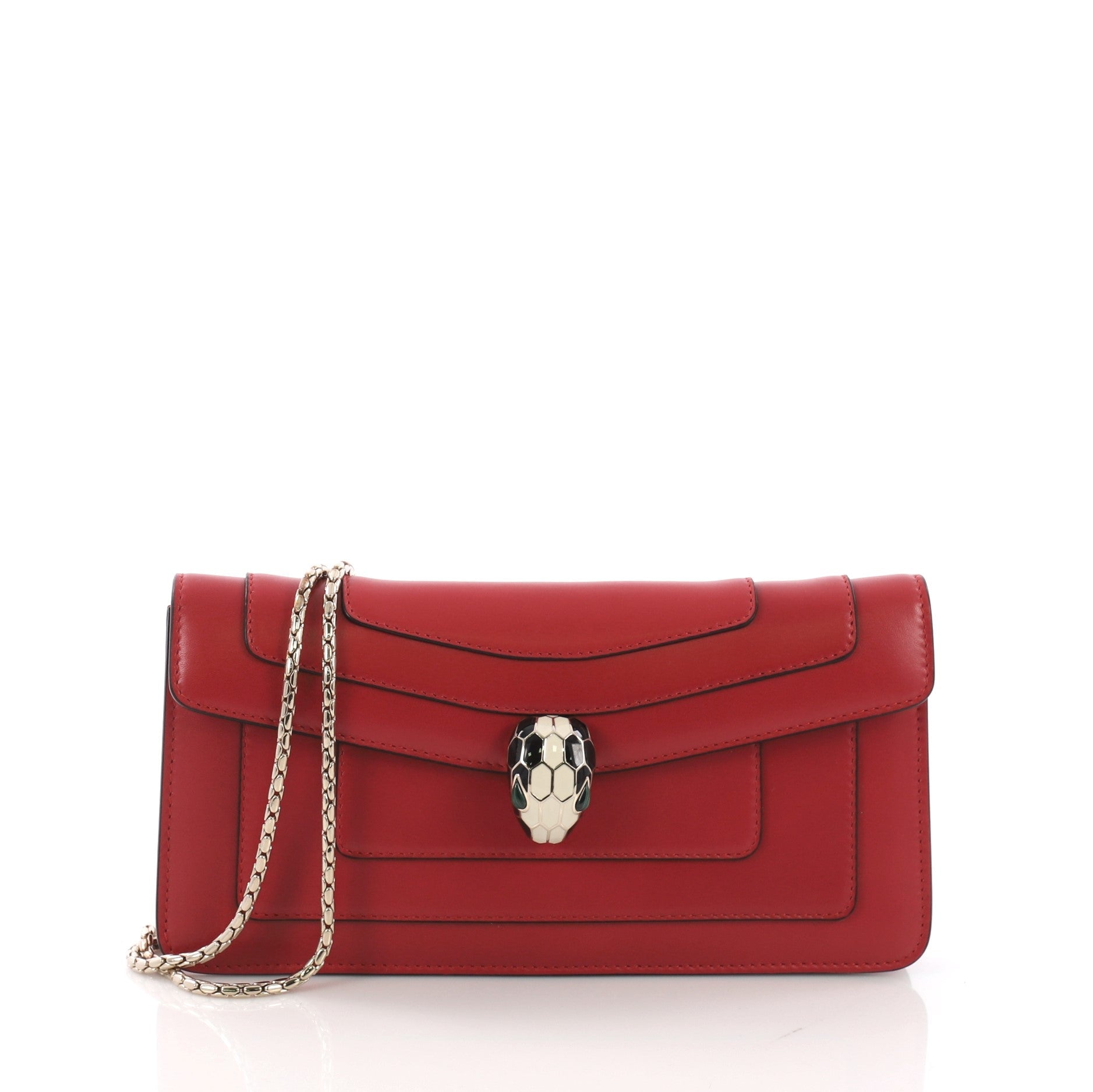 Serpenti Forever Chain Clutch Leather