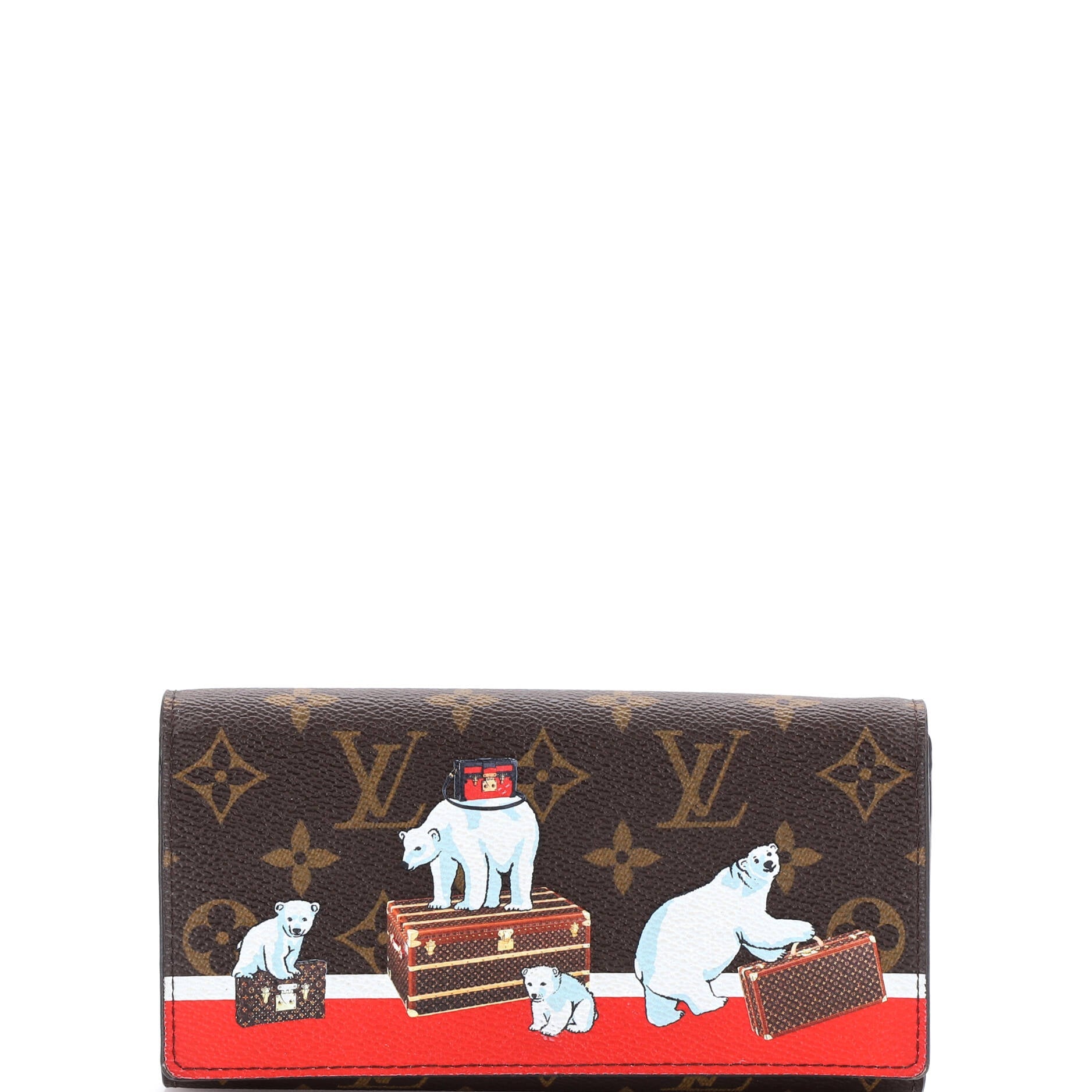 Sarah Wallet Limited Edition Christmas Animation Monogram Canvas