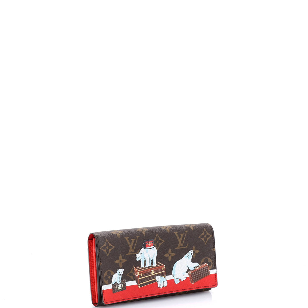 Sarah Wallet Limited Edition Christmas Animation Monogram Canvas