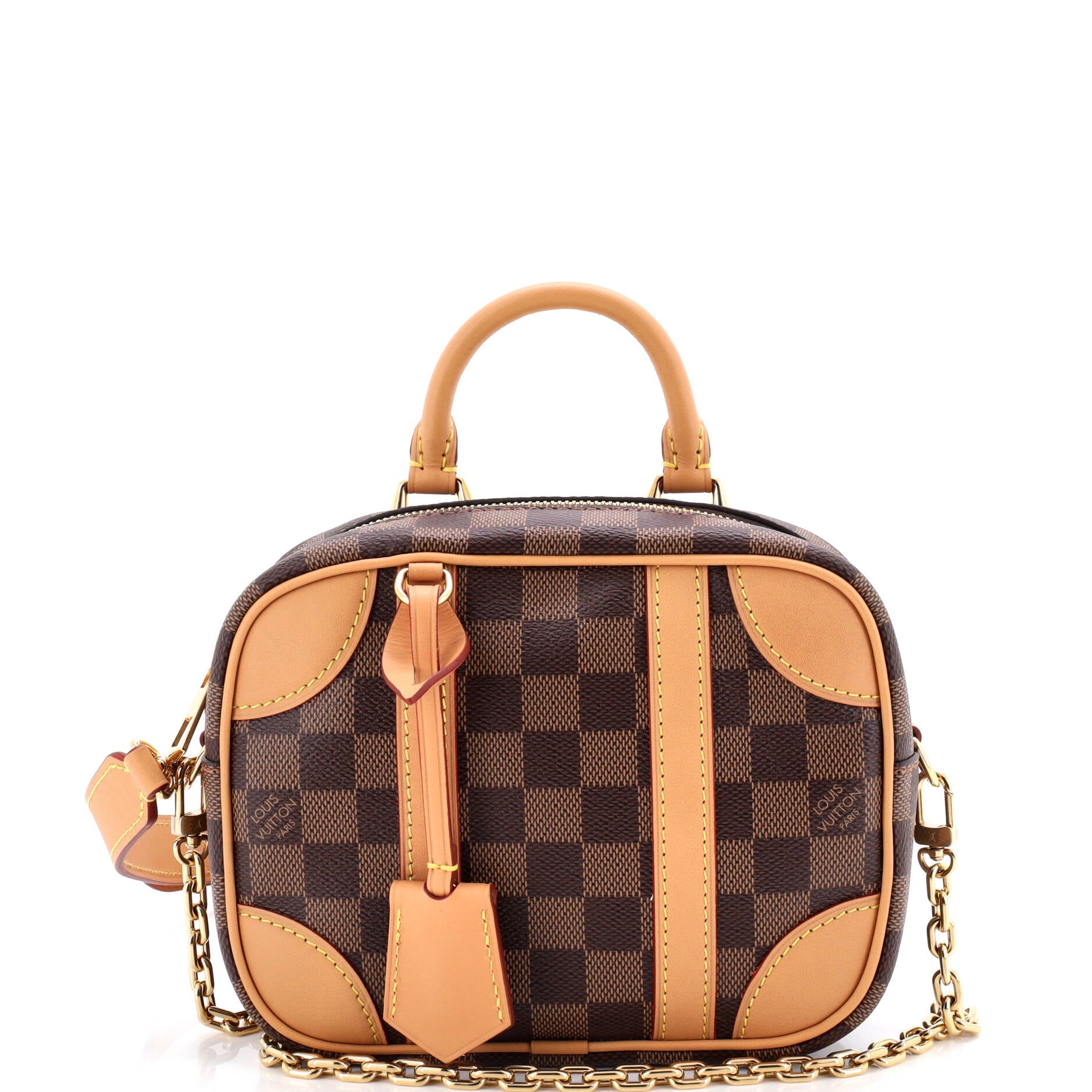 Valisette Souple Handbag Damier with Leather BB