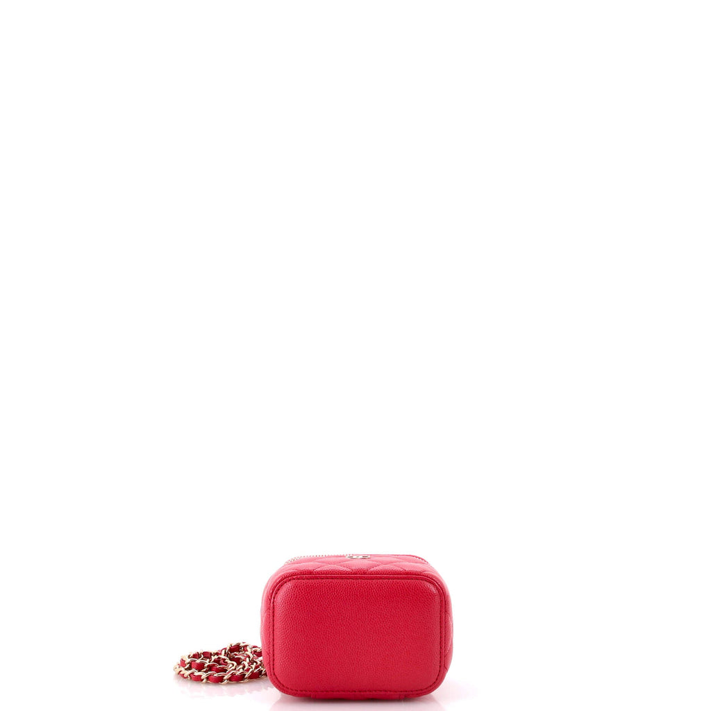 Classic Vanity Case with Chain Quilted Caviar Mini