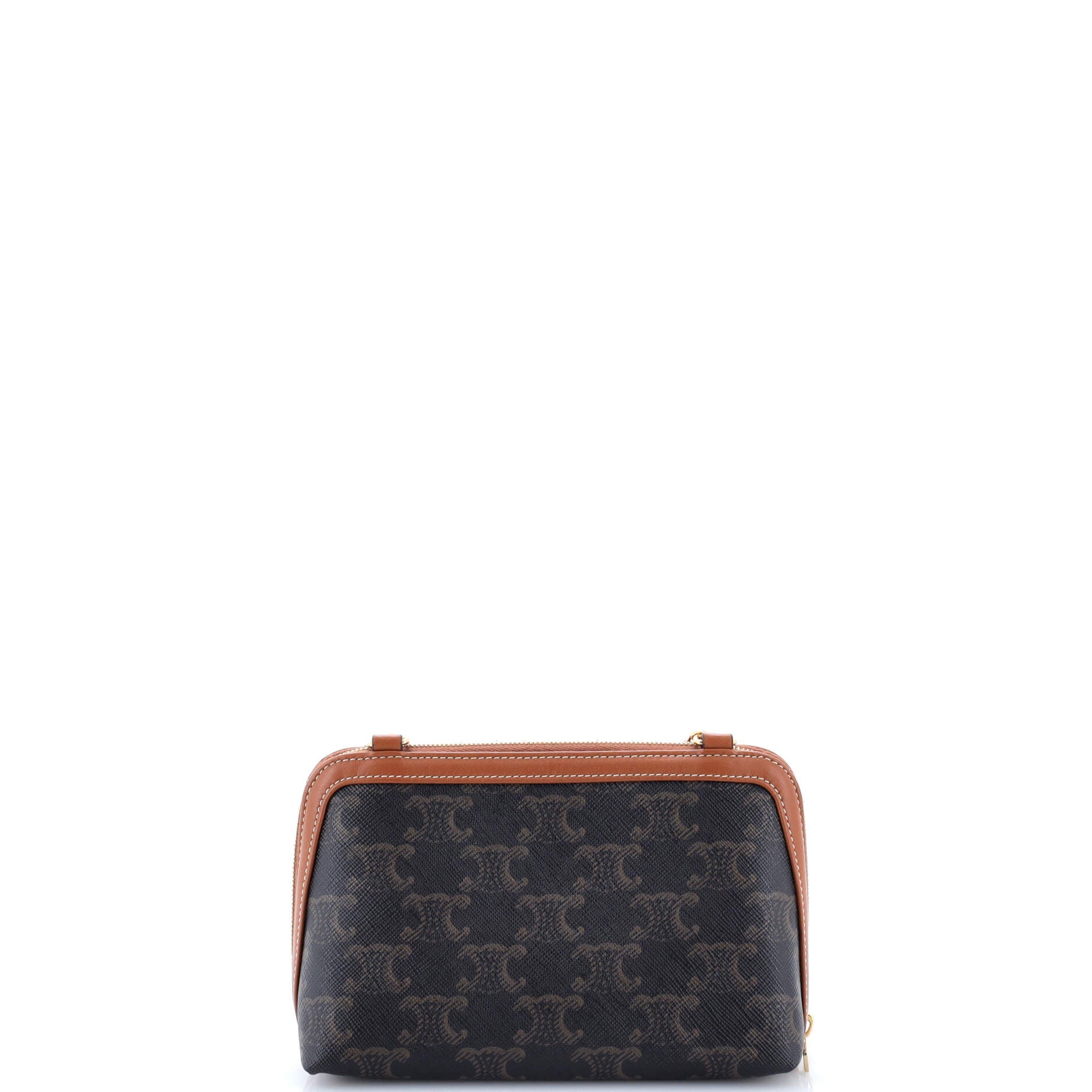 Zip Around Chain Clutch Triomphe Coated Canvas
