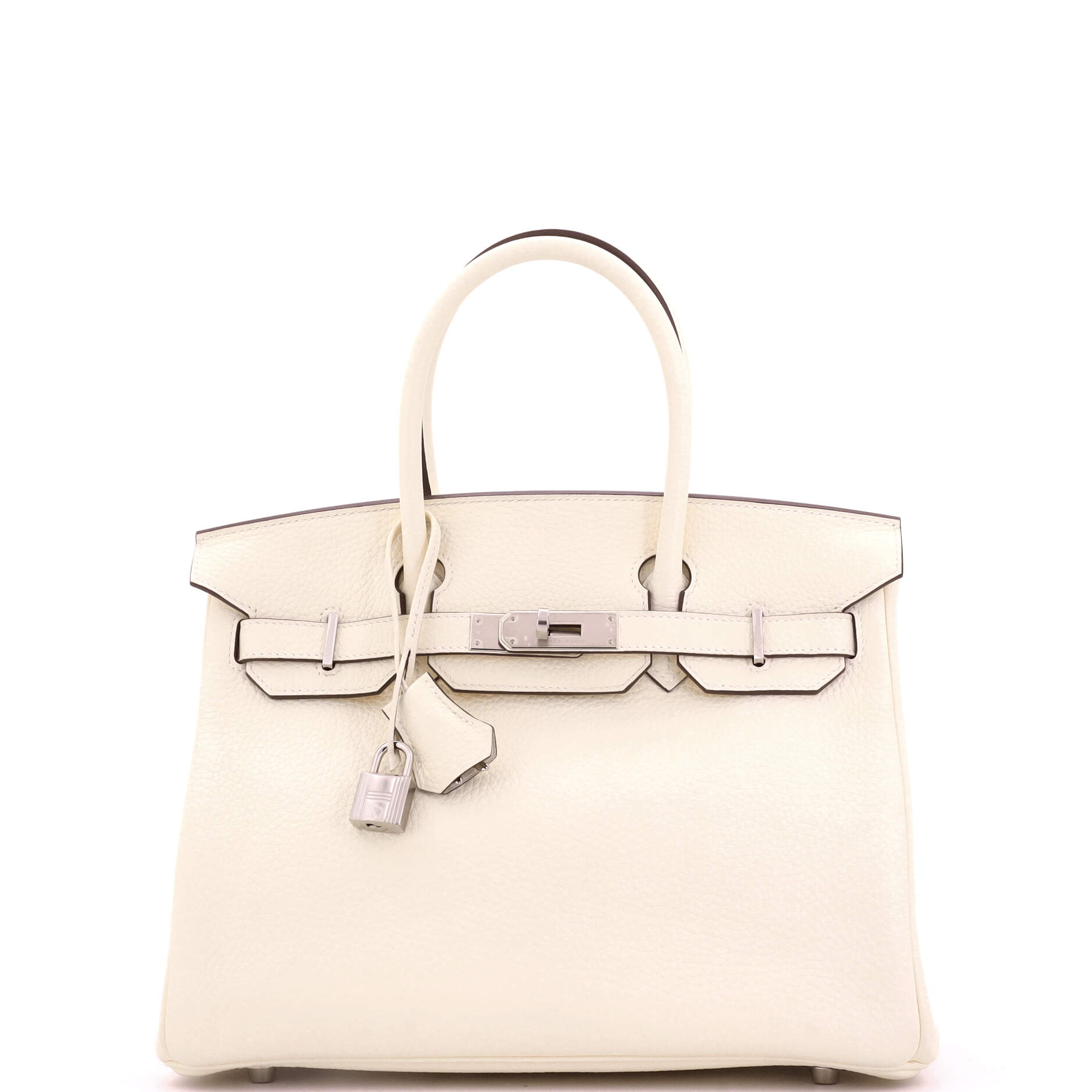 Birkin Handbag Light Clemence with Palladium Hardware 30