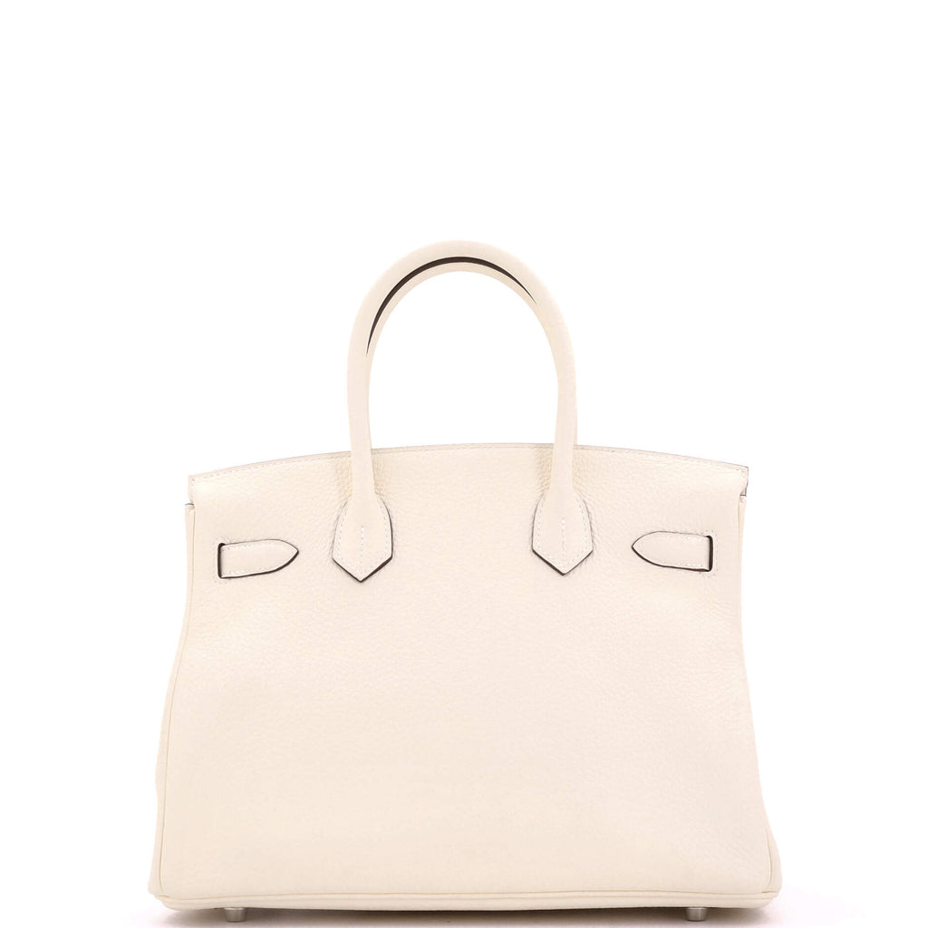 Birkin Handbag Light Clemence with Palladium Hardware 30