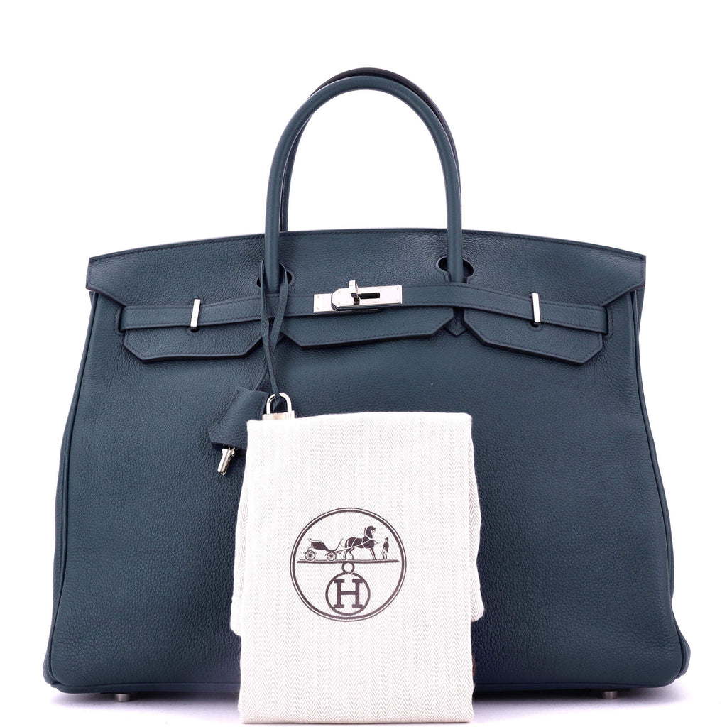 Birkin Handbag Bleu De Prusse Togo with Palladium Hardware 40