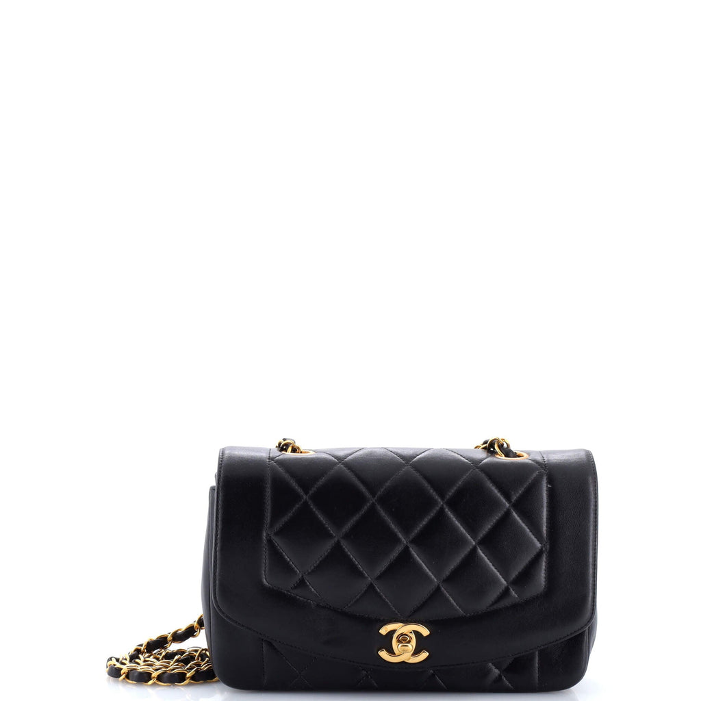 Vintage Diana Flap Bag Quilted Lambskin Small