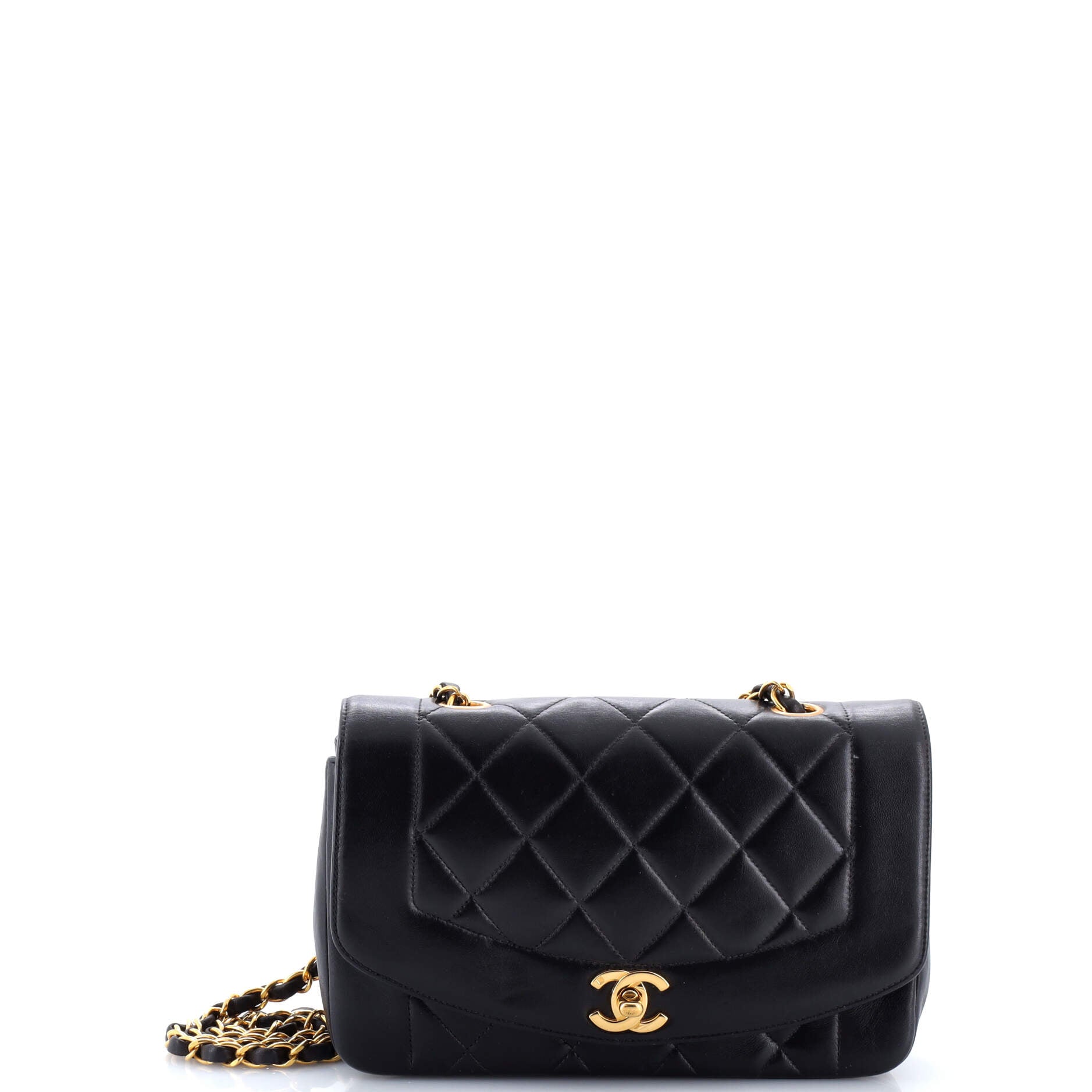 Vintage Diana Flap Bag Quilted Lambskin Small