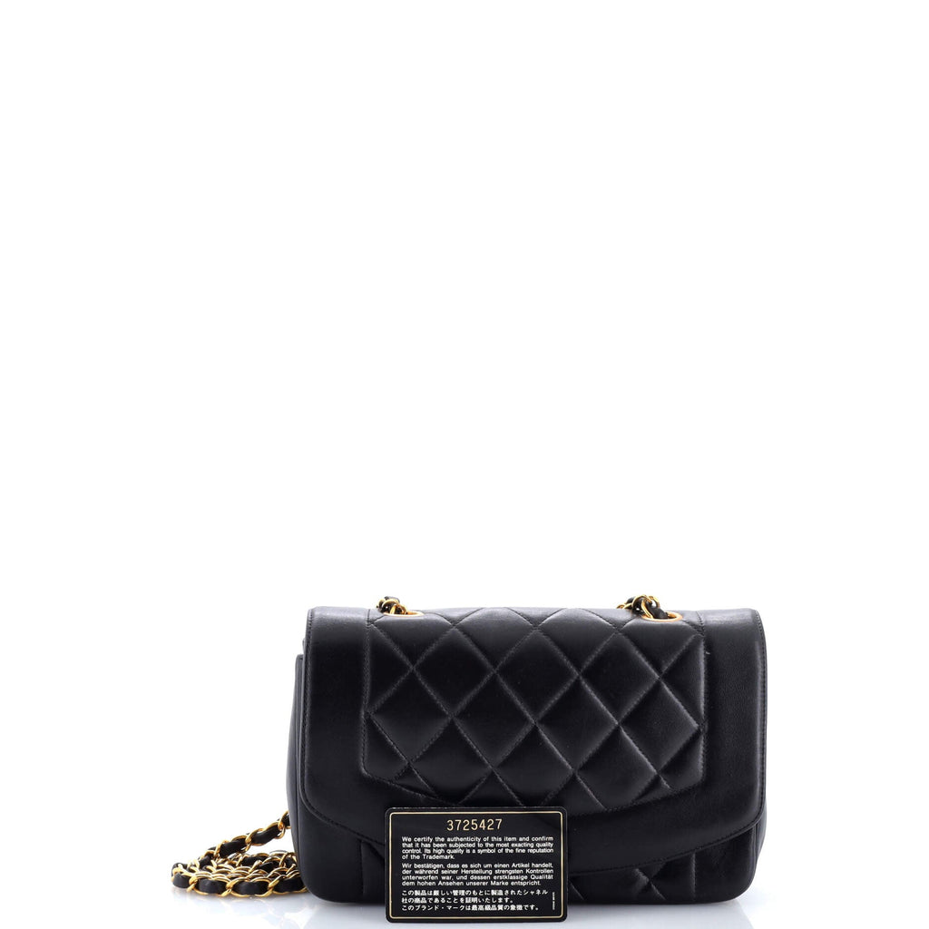 Vintage Diana Flap Bag Quilted Lambskin Small