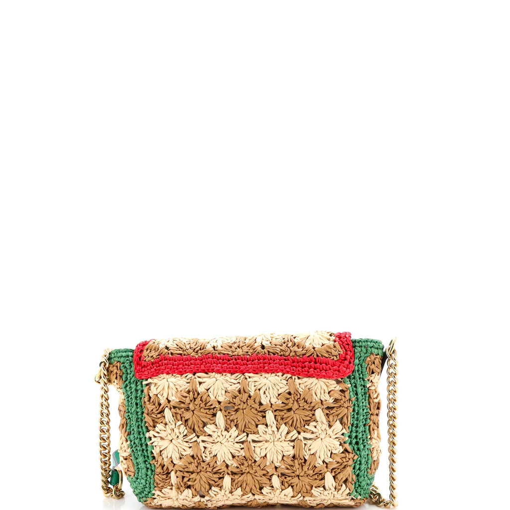 GG Marmont Flap Bag Raffia Small