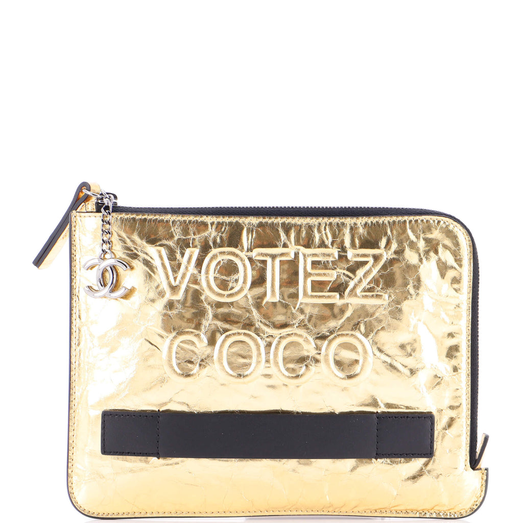 Votez Coco Pouch Embossed Leather Small