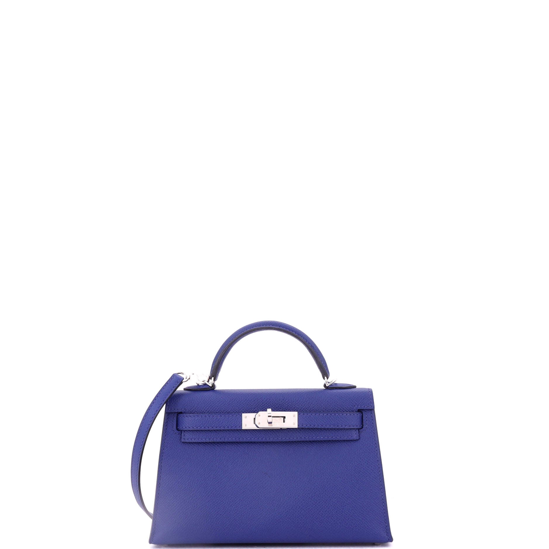 Kelly Mini II Bag Bleu Electrique Epsom with Palladium Hardware 20