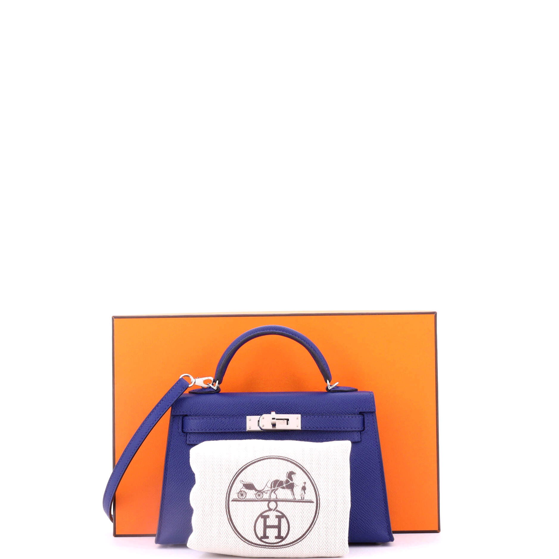 Kelly Mini II Bag Bleu Electrique Epsom with Palladium Hardware 20