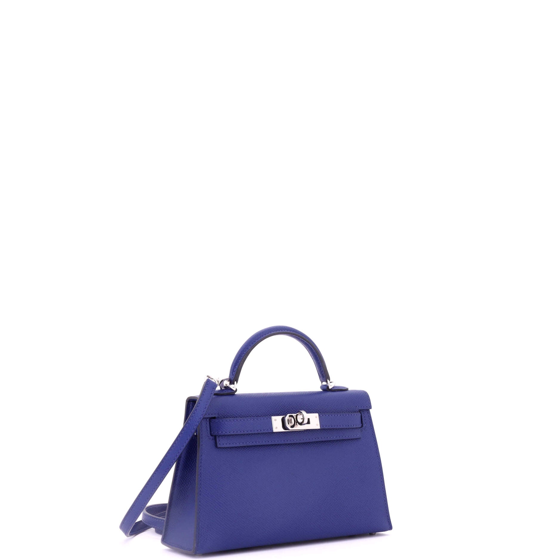 Kelly Mini II Bag Bleu Electrique Epsom with Palladium Hardware 20