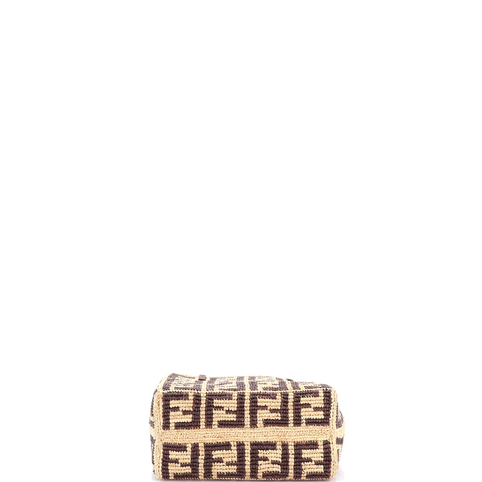Roll Drawstring Tote Zucca Raffia with Leather Small