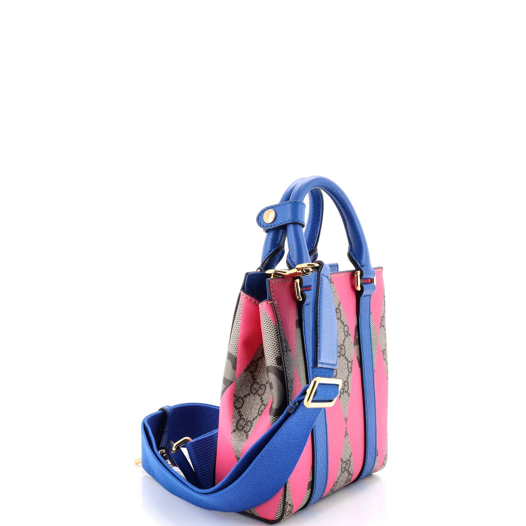 Convertible Open Tote Rhombus GG Coated Canvas with Leather Mini