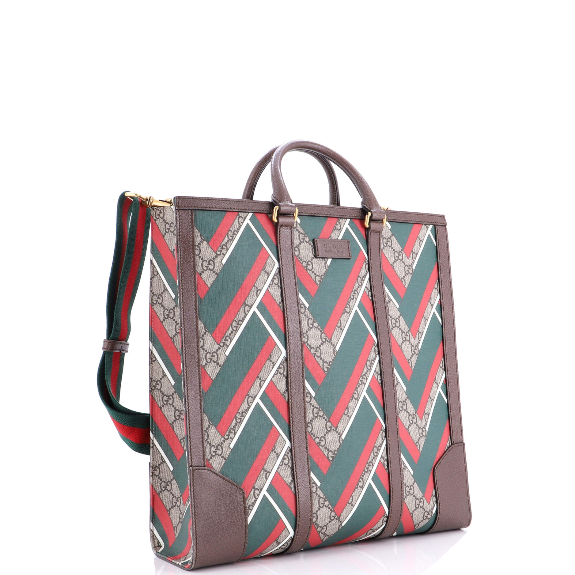 Web Strap Convertible Tote Printed GG Coated Canvas Tall
