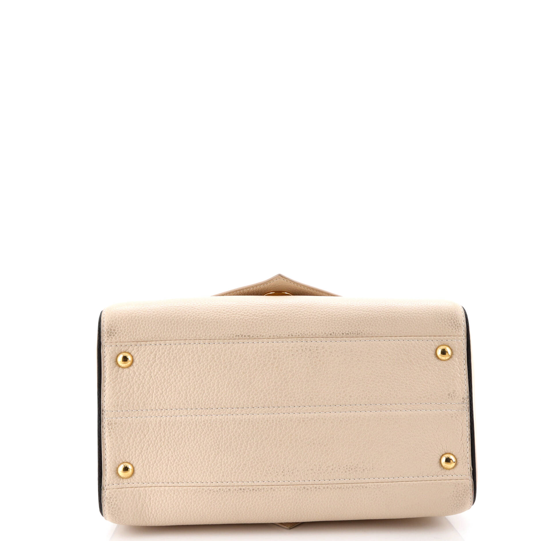 Double V Handbag Calfskin with Monogram Canvas