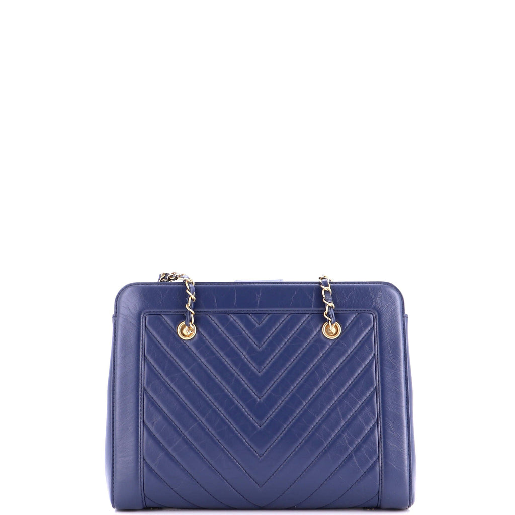 CC Chain Shopping Tote Chevron Calfskin Medium