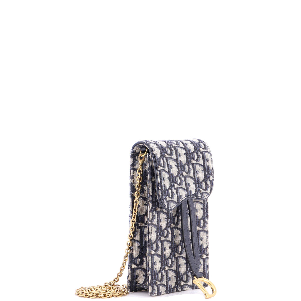 Vertical Saddle Chain Pouch Oblique Canvas