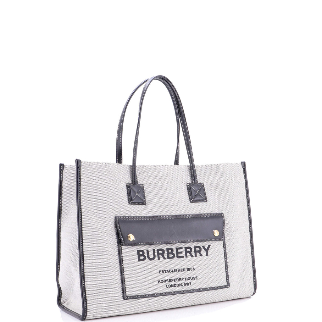 Freya Shopping Tote Canvas with Leather Medium