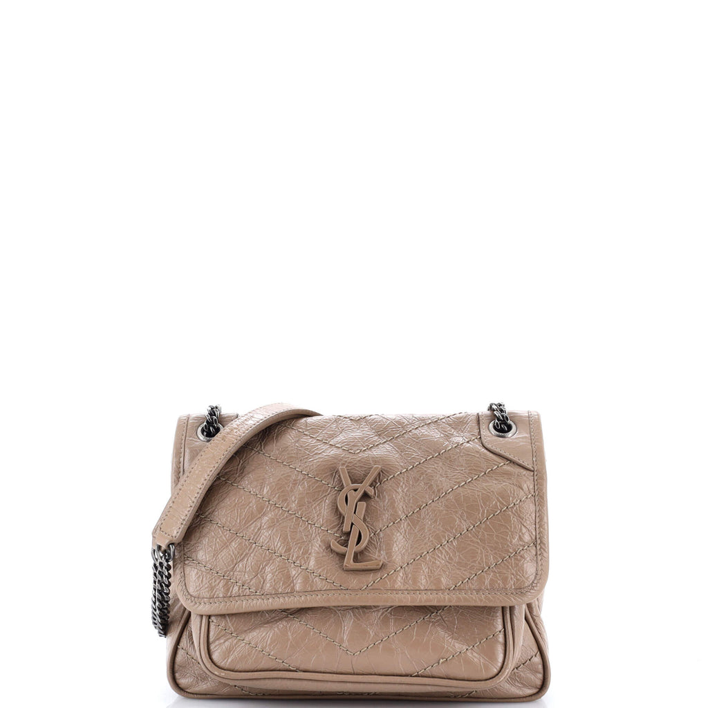 Niki Chain Flap Bag Matelasse Chevron Leather Baby